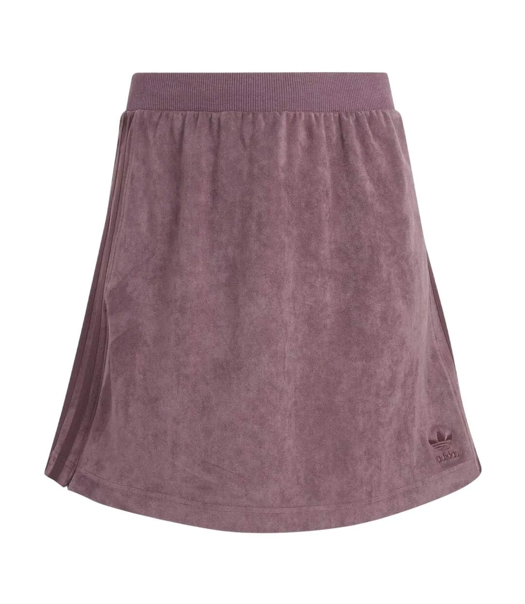 Womens/ladies Originals 3 Stripes Velour Regular Mini Skirt Purple Adidas-2