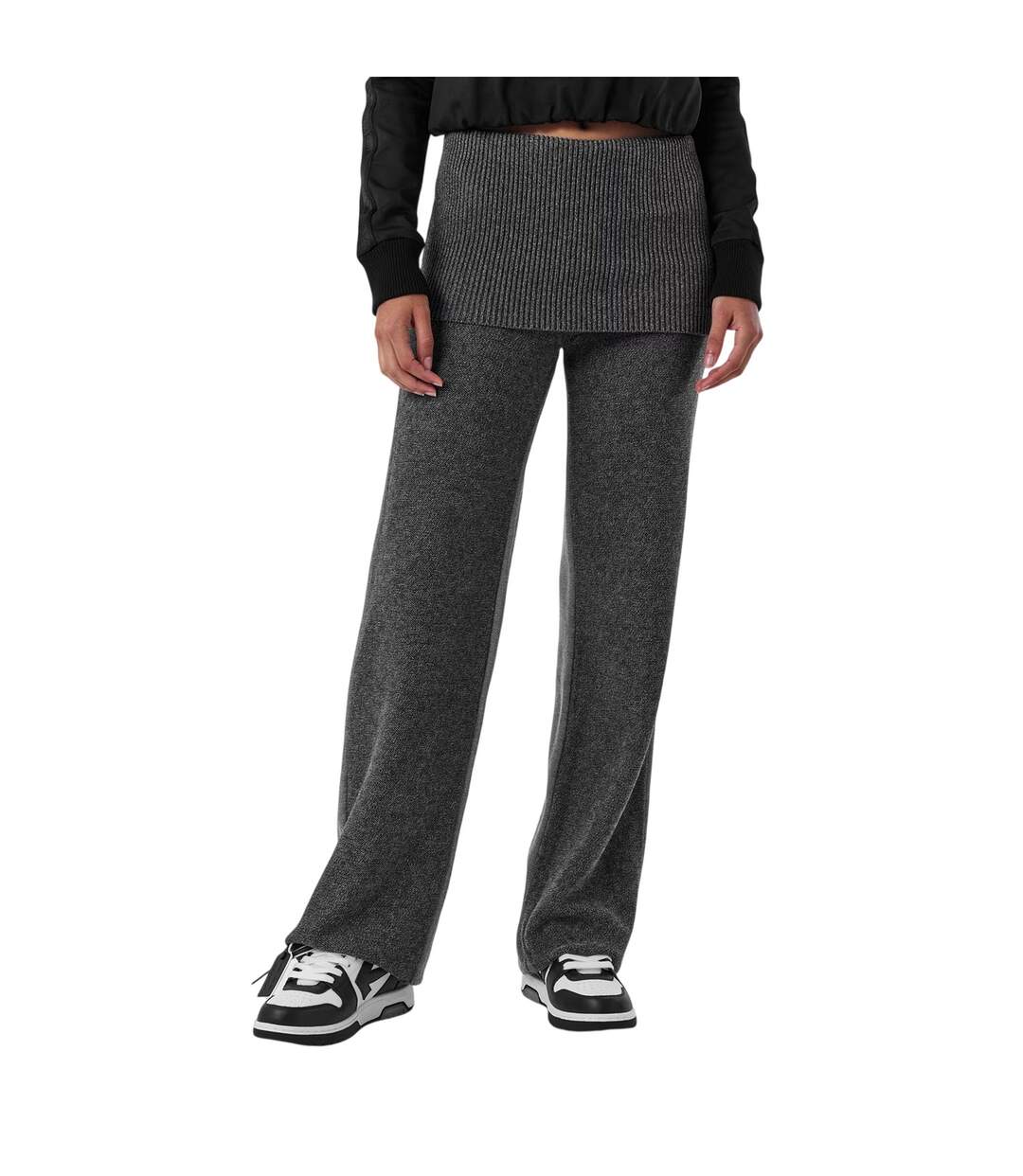Pantalon Motif/style Se Rabat Sur L'avant Off Femme Gris Foncé Off White-4