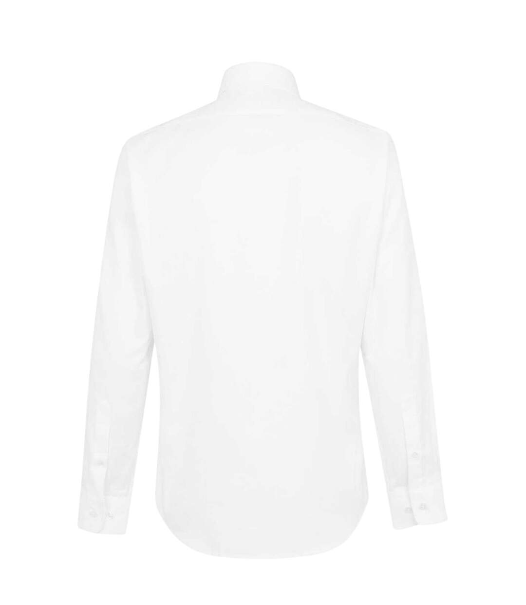 Mens Cotton Twill Long-sleeved Shirt White Haines And Bonner-3