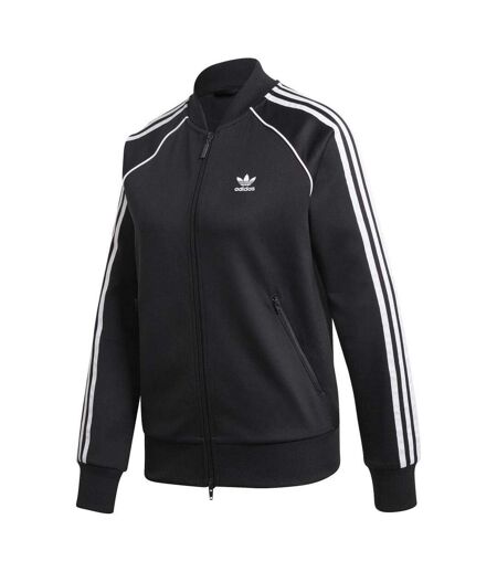 Womens/ladies Adicolor Classics Track Top Black White Adidas
