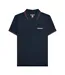 Polo Motif/style Rayure Contrastée Sur Bord Homme Bleu Marine Foncé Bordeaux Lambretta-1