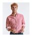 Russell Collection Mens Long Sleeve Tailored Oxford shirt (Oxford Red/Cream) - UTRW7047