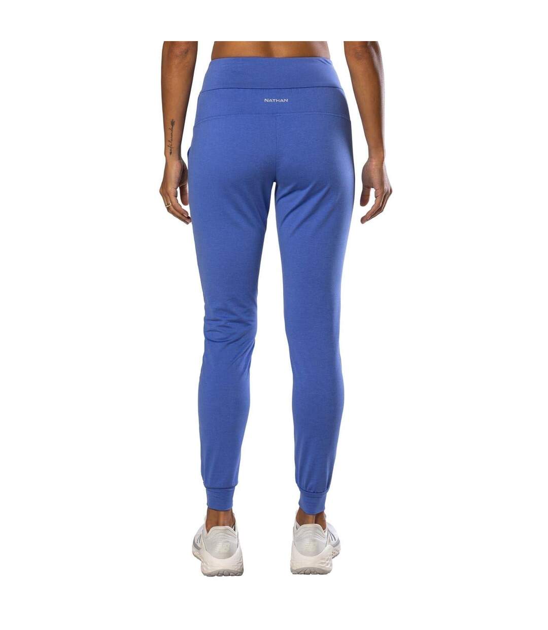 Womens/ladies 365 Plain Slim Joggers Baja Blue Nathan-3