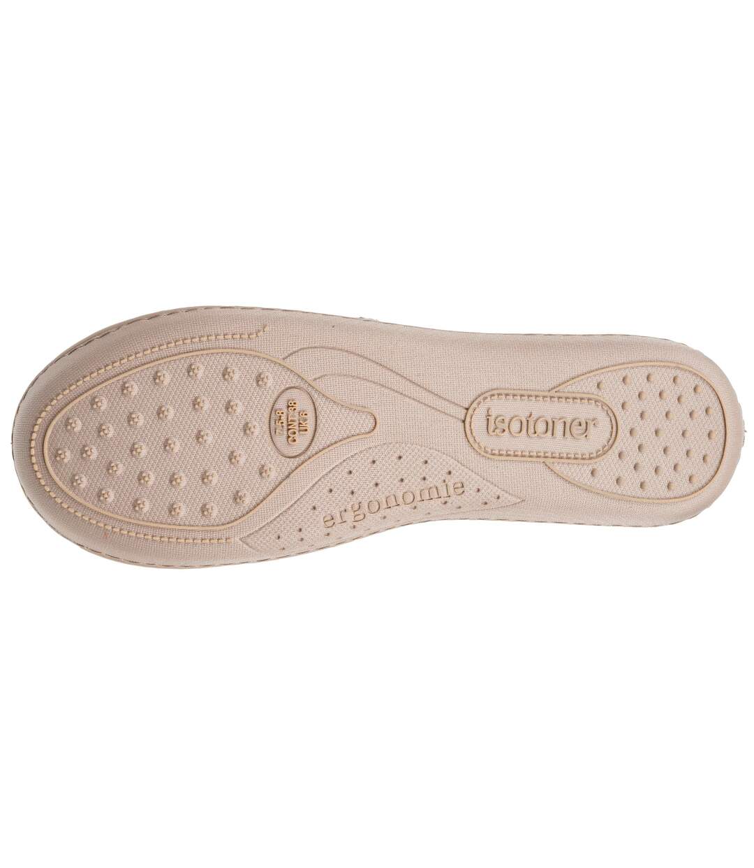 Isotoner Chaussons Charentaises femme velours semelle ergonomique mousse à mémoire forme-5