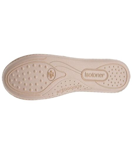 Isotoner Chaussons Charentaises femme velours semelle ergonomique mousse à mémoire forme