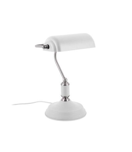 Lampe de bureau design banquier - H.34cm - Blanc