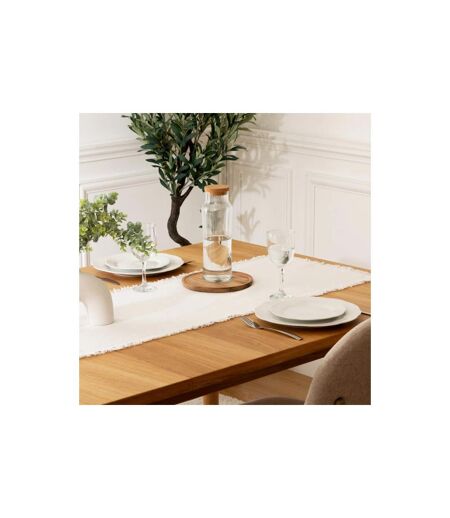 Chemin de Table Maha 38x140cm Blanc