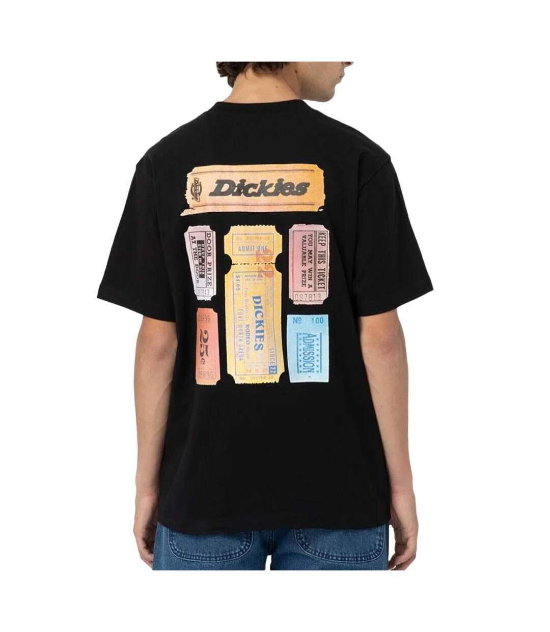 T-shirt noir/orange homme dickies paxico - l-2