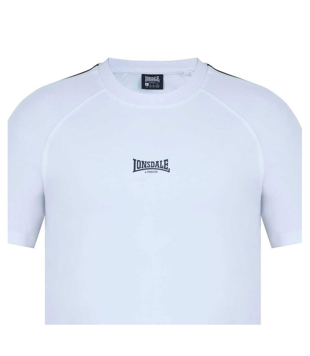T-shirt Manches Raglan Motif/style Rayé Homme Blanc Lonsdale-4