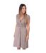 Womens/ladies Cap Sleeve Knot Front Dress Mocha Brown Krisp-2