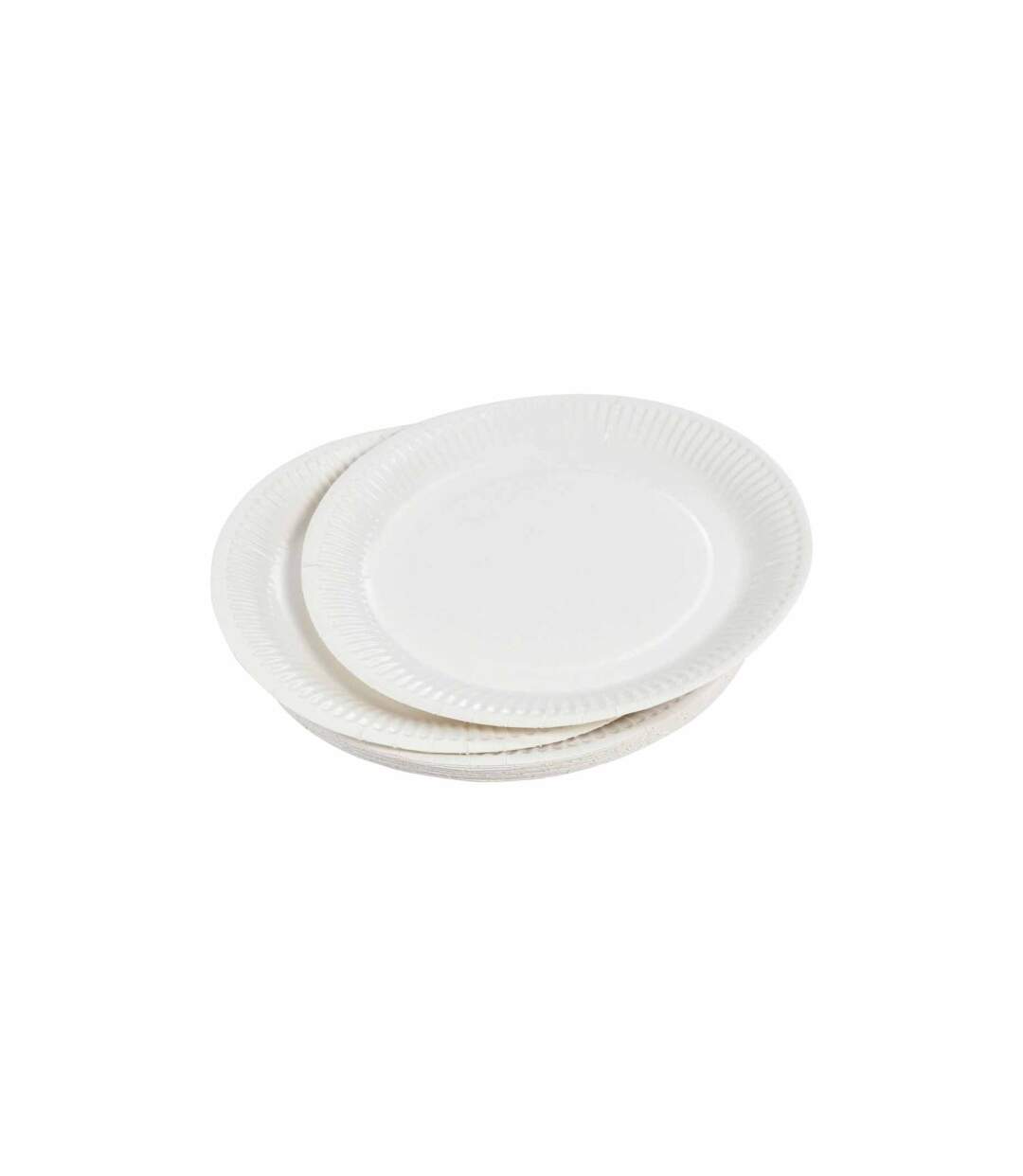 Lot de 20 Assiettes en Carton Vitamine 23cm Blanc-1