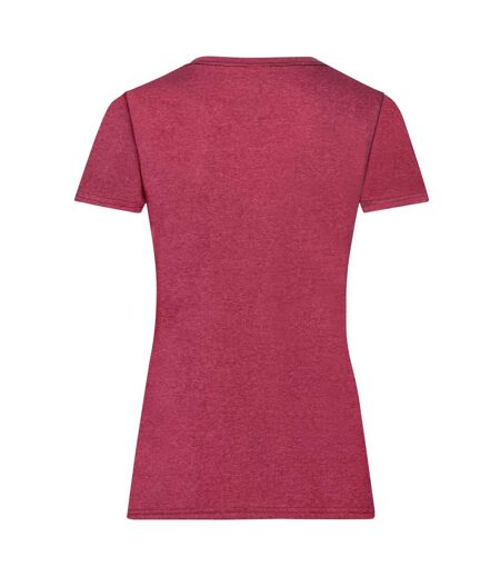 T-shirt Valueweight Femme Rouge Chiné Fruit Of The Loom