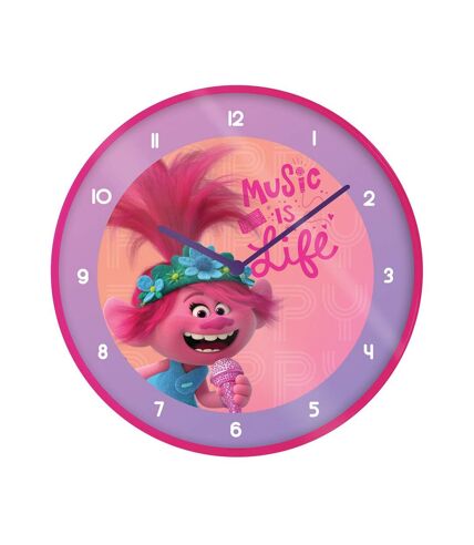 Trolls 2 - Horloge murale MUSIC IS LIFE (Rose / violet) (Taille unique) - UTPM207