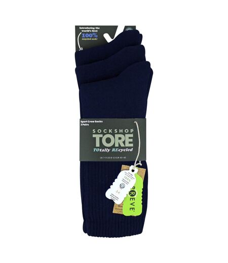 3 Pack Mens Plain Crew Sport Socks - Soft Cotton Everyday Athletic Socks