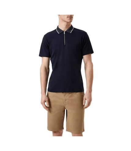 Burton Mens Zip Jacquard Collared Polo Shirt (Navy) - UTBW787