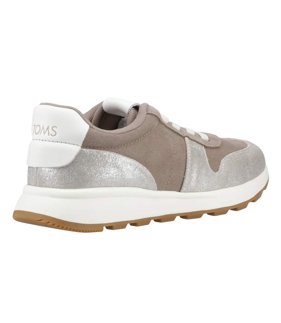 Womens/ladies Trvl Lite Retro Retro Leather Trainers Silver Toms-2