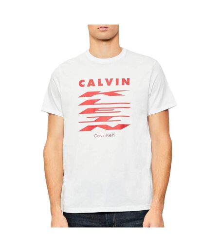 T-Shirt blanc/rouge homme calvin klein jeans 30s