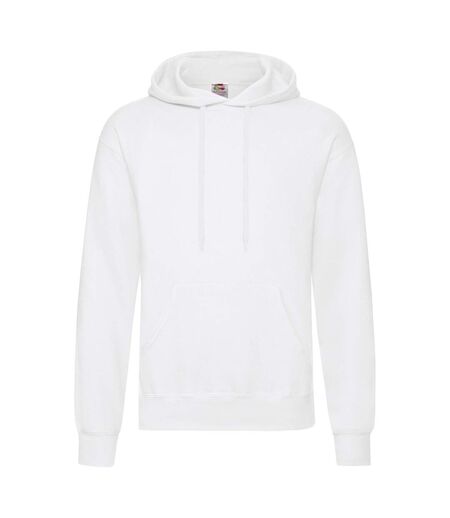 Fruit Of The Loom Unisex Adults Classic Hooded Sweatshirt (White)
