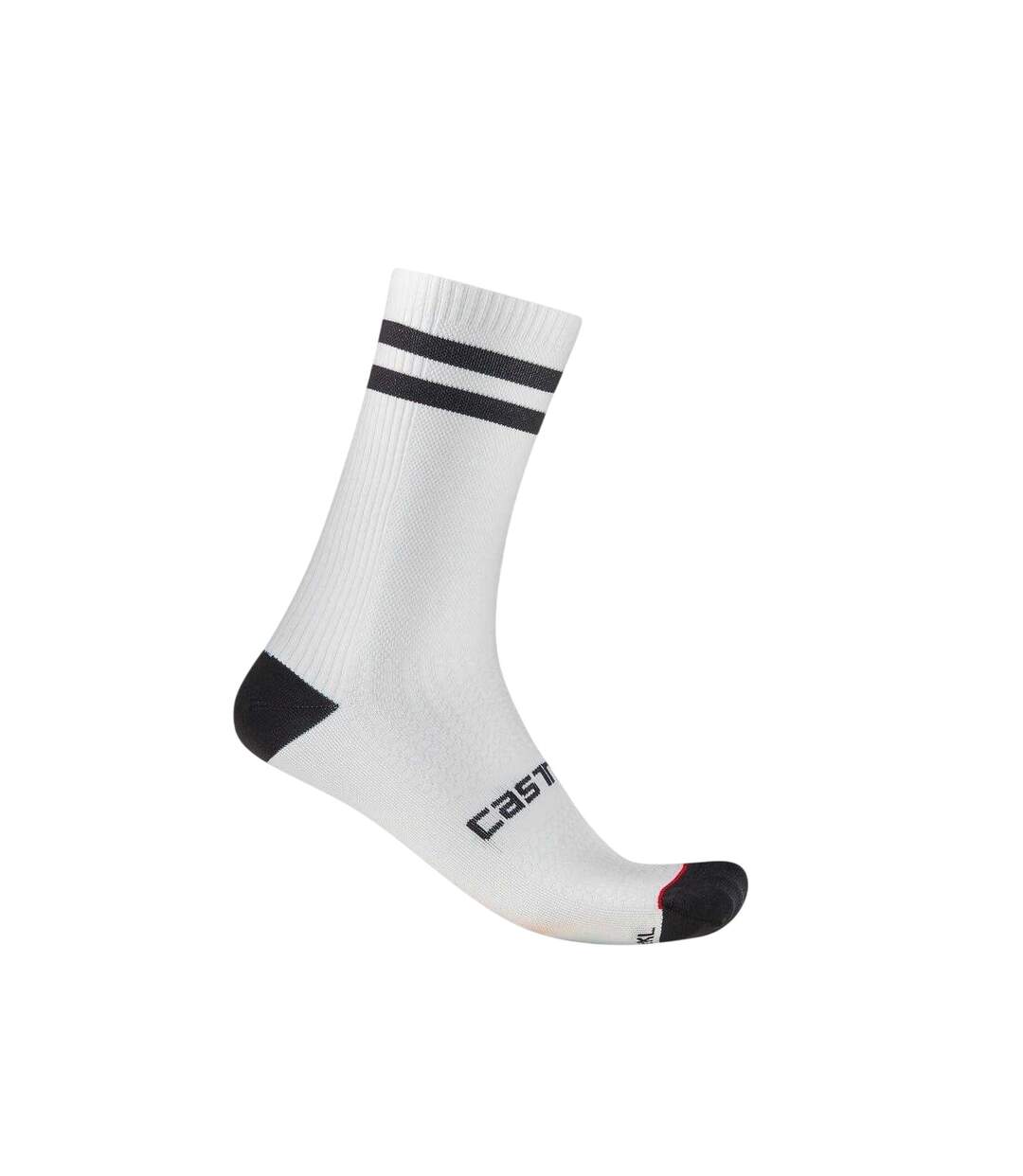 Unisex Adult Twin Stripe Technical Socks White Black Castelli-1