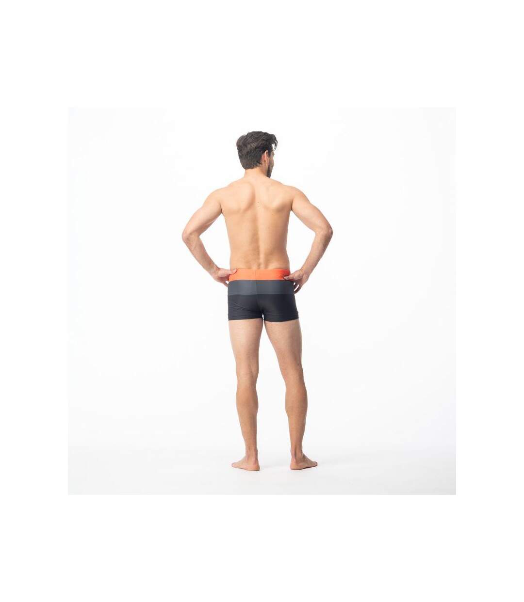 Short De Bain Motif/style À Rayures Homme Orange Gris Noir Aquawave-2