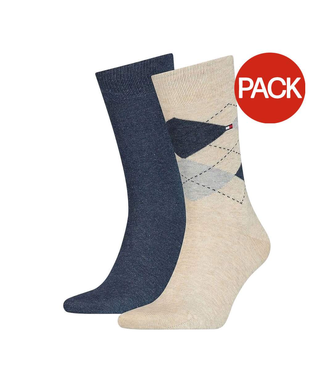 Chaussettes Style Losange Homme Beige Bleu Marine Tommy Hilfiger-1