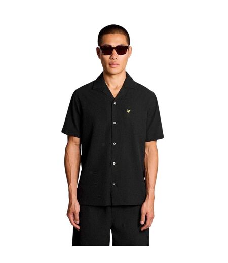 Mens Patterned Short-sleeved Shirt Black Lyle & Scott