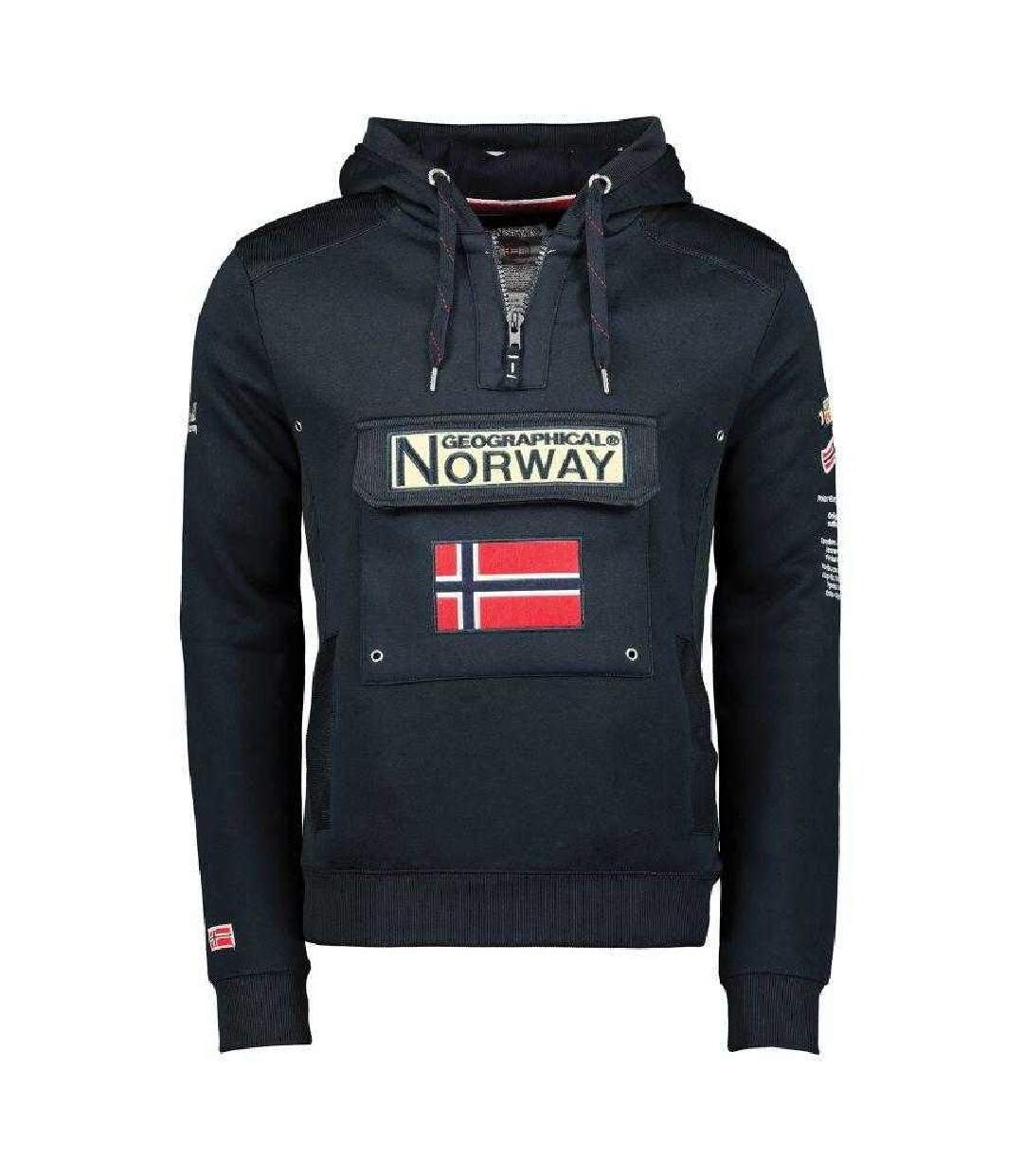 Mens Gymclass Db Hoodie Navy Blue Geographical Norway-1