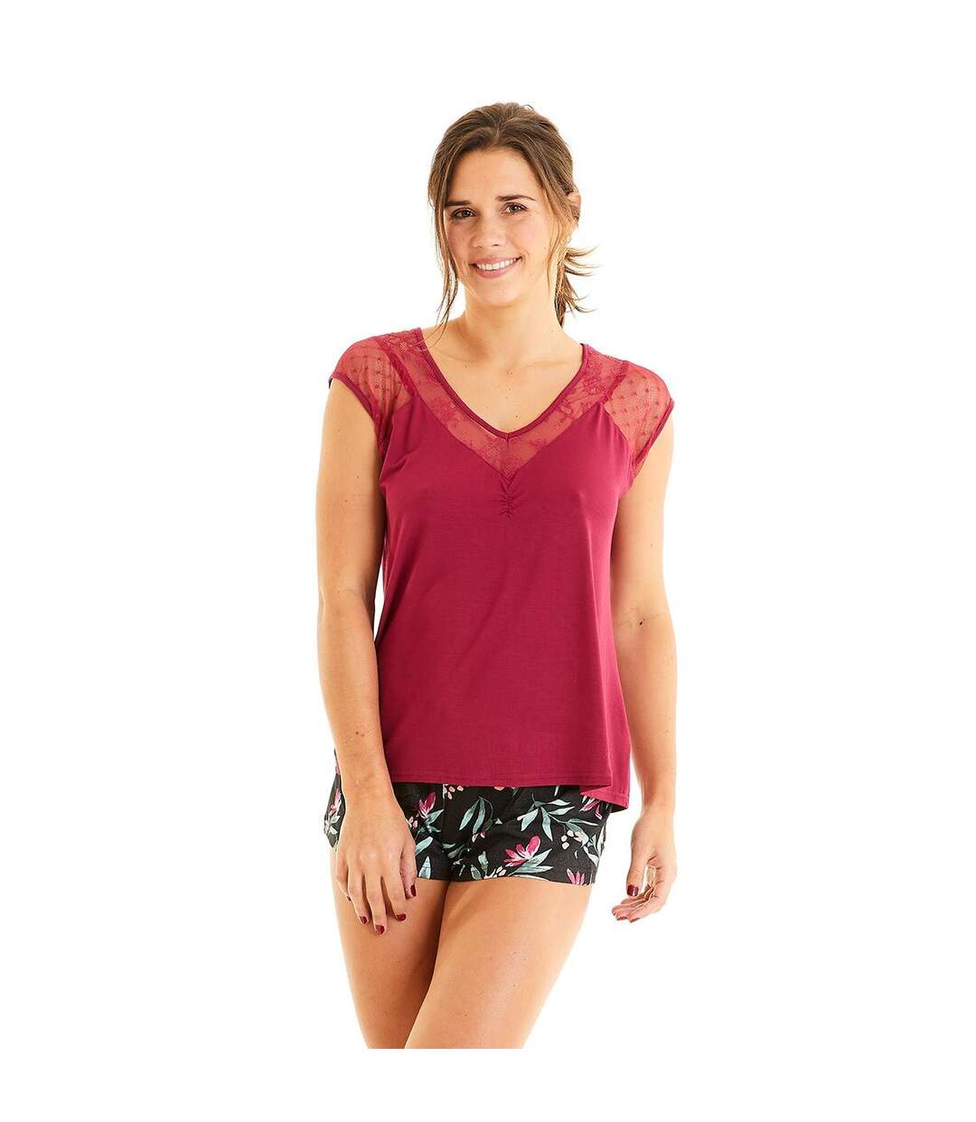 Top de pyjama bordeaux Nuit