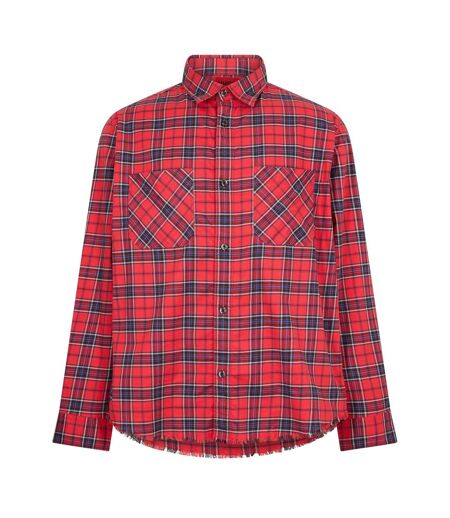 Chemise Motif/style Motif Écossais Homme Rose Hugo