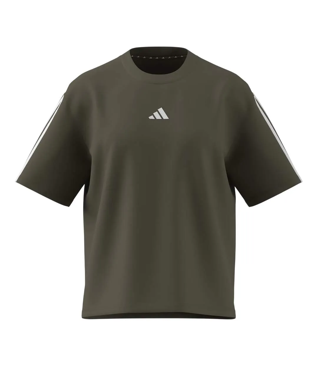 T-shirt Motif/style 3 Rayures Essentials Femme Kaki Adidas-1
