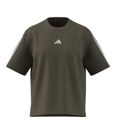 T-shirt Motif/style 3 Rayures Essentials Femme Kaki Adidas