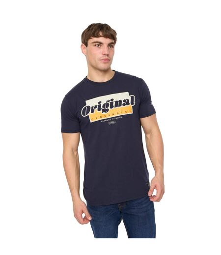 Mens Chevin T-shirt Navy Crosshatch