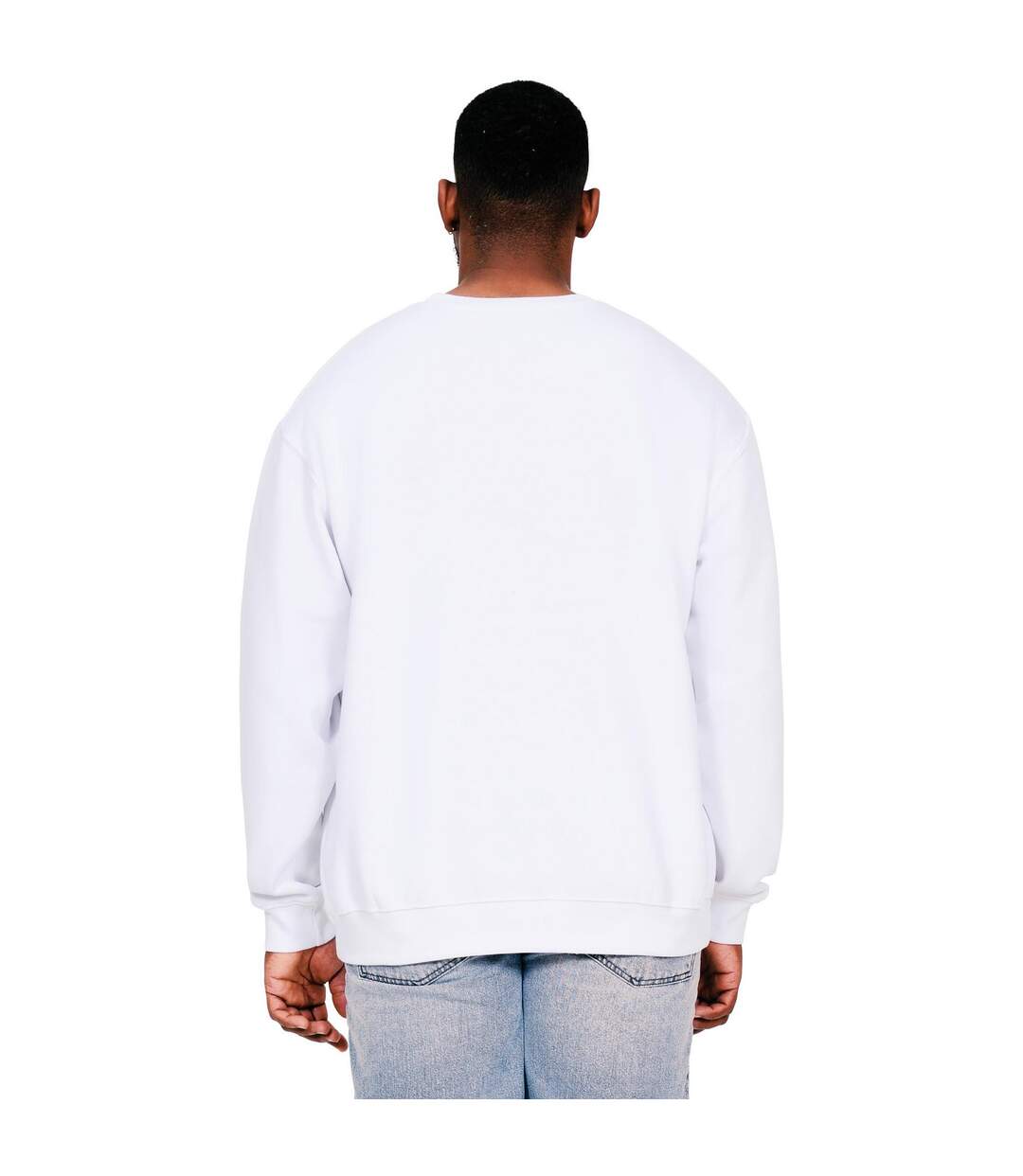 Mens ringspun cotton oversized sweatshirt white Casual Classics-2