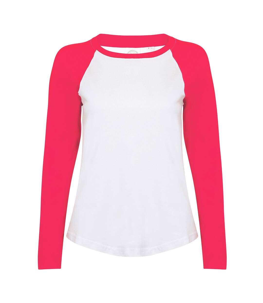 T-shirt femme blanc / rose vif Skinni Fit-1