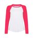 T-shirt femme blanc / rose vif Skinni Fit-1