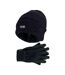 Ladies 3M Thinsulate Lined Chenille Thermal Beanie Hat & Gloves Set-1