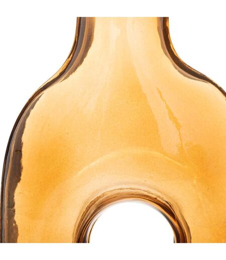 Vase Donut en Verre Solag 25cm Ambre