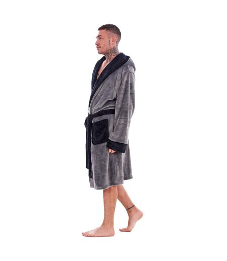 Robe De Chambre Homme Gris Noir Keanu