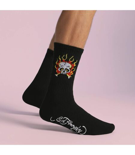 5 Pack Mens Crew Socks Skull Pattern Soft Breathable Casual Socks