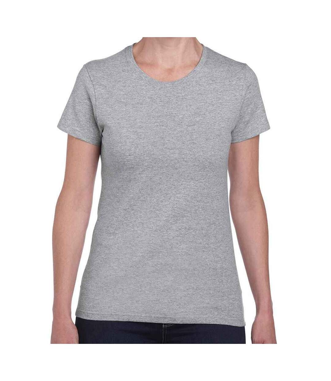 T-shirt heavy cotton femme gris chiné Gildan