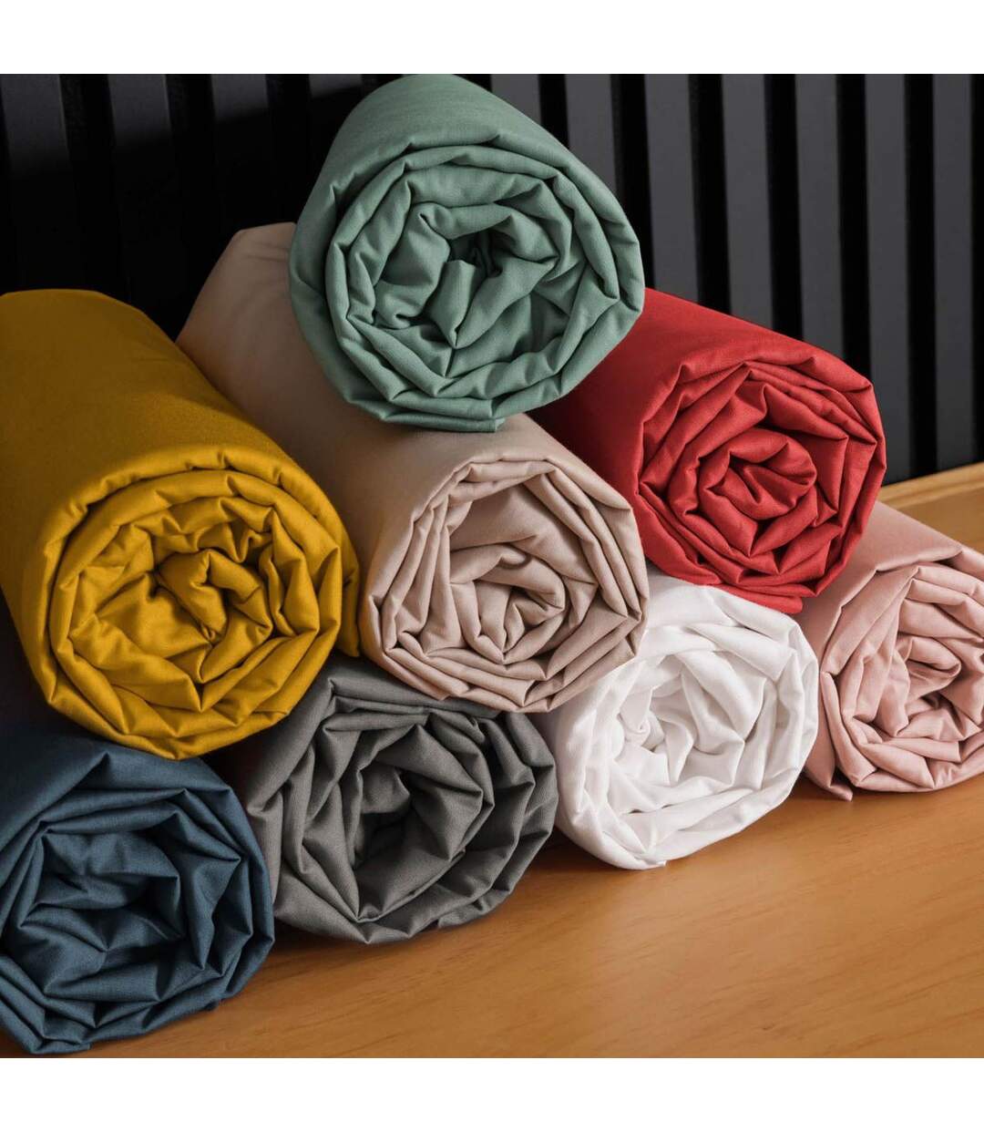 Drap Housse Percaline 140x190cm Curry-5