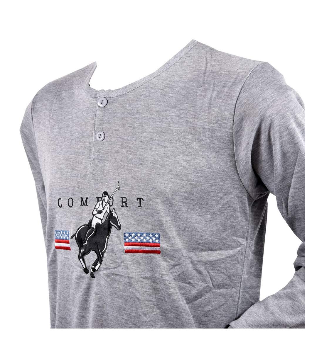 Pyjama Homme Long SWEET SECRET C2709 POLO CONFORT GRIS-4