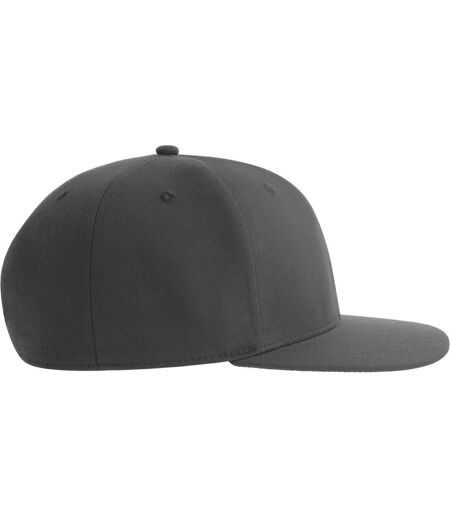 Unisex adult james 6 panel recycled polyester snapback cap dark grey Atlantis