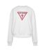 Womens/ladies Icon Crew Neck Relaxed Fit Jumper Pure White Guess-1