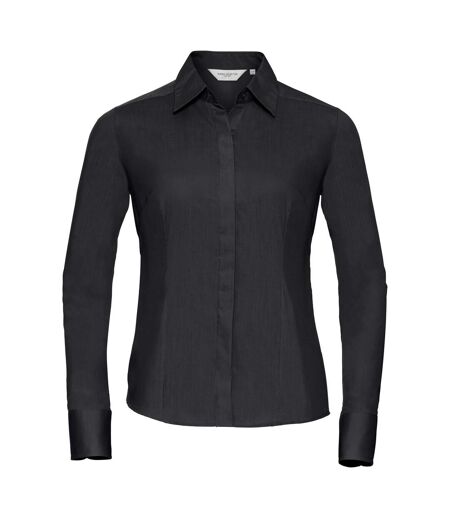 Collection Chemisier À Manches Longues En Popeline Femme Noir Russell