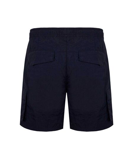 Mens Elasticated Waist Cargo Shorts Black Firetrap