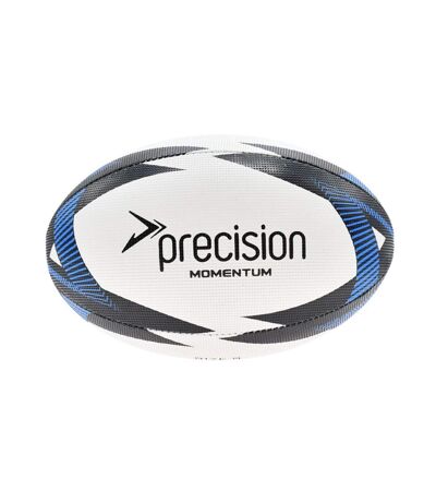 Ballon d'entraînement de rugby momentum taille 3 blanc / noir / bleu Precision