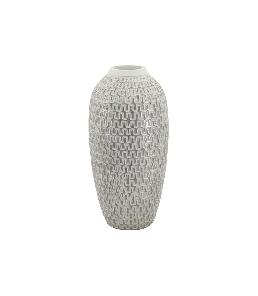 Vase Déco en Résine Wave 43cm Blanc-1