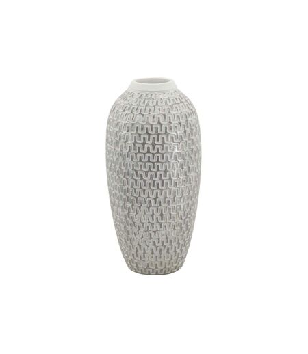 Vase Déco en Résine Wave 43cm Blanc