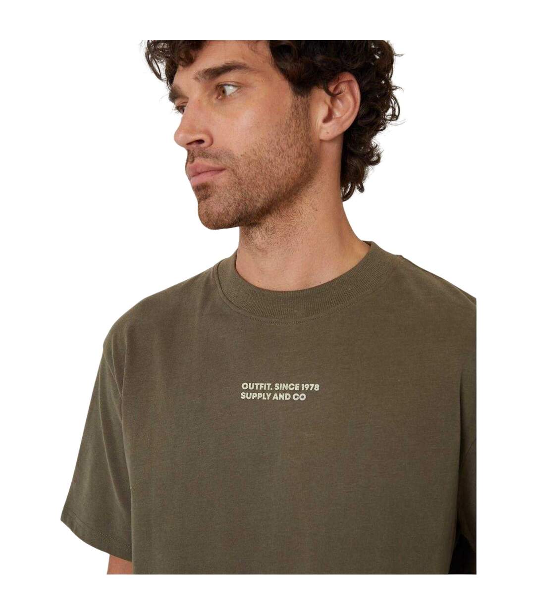 T-shirt Manches Courtes Motif/style Imprimé Graphique Homme Kaki Foncé Threadbare-4